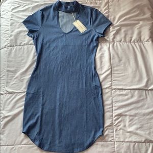 blue denim dress